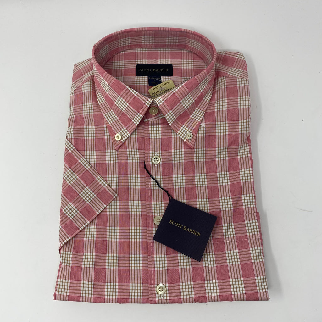 scott barber check short sleeve shirt (new)